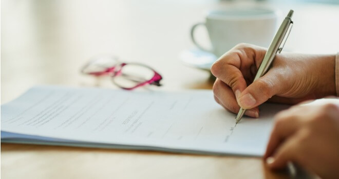 Person signing document